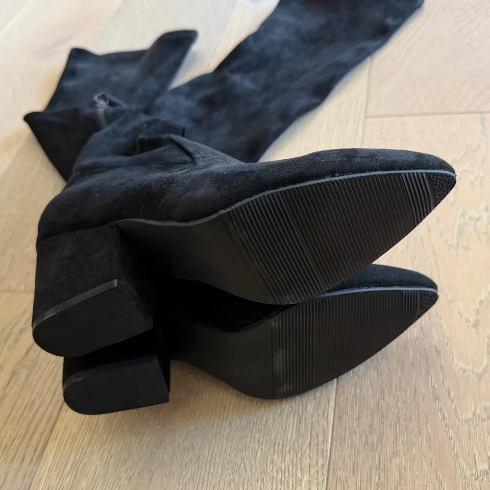 Goodnight Macaroon Ellis Black Over The Knee Boots